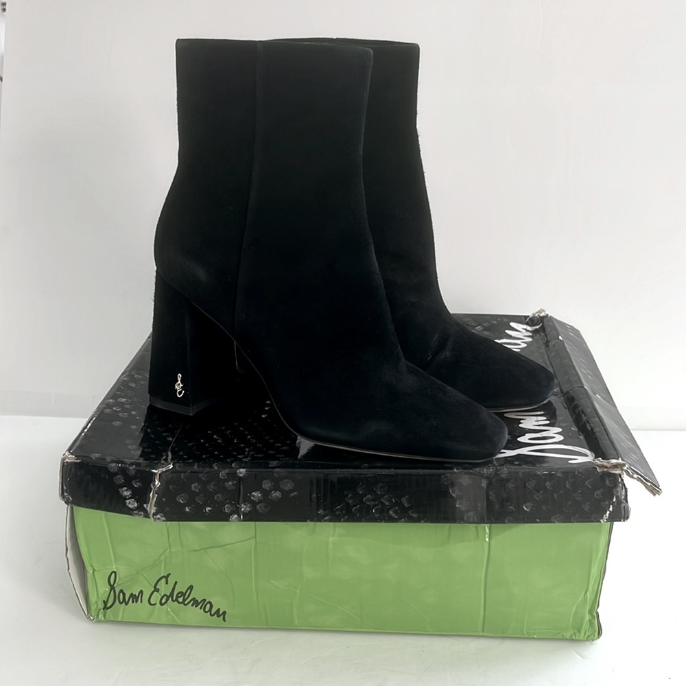 Sam Edelman Women Codie High Block Heel Suede/Leather Booties Shoes Size 7.5 NIB - Picture 14 of 14